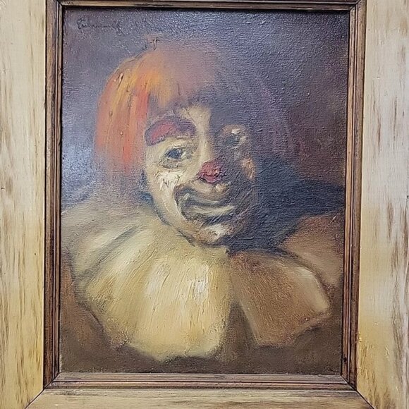 Gerald Richman Mid Century Clown Painting on canvas - Picture 2 of 12